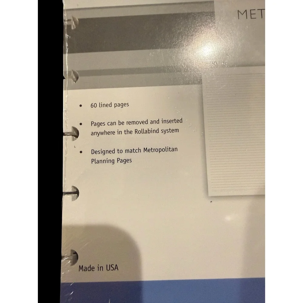 FranklinCovey Metropolitan Classic 4 Note Pages Lined Refill 60 Sheets FDP35395